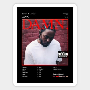 Kendrick Lamar - DAMN. Tracklist Album Magnet